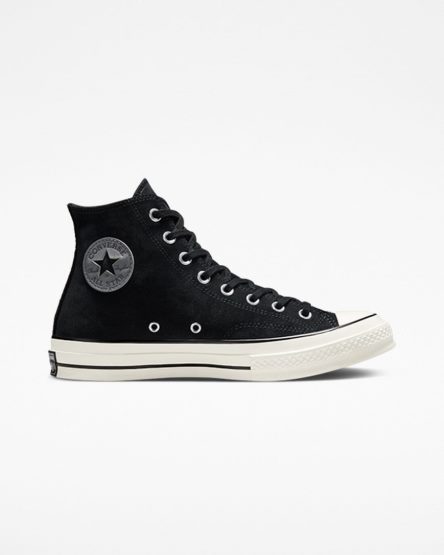 Tenisi Inalti Barbati Converse Chuck 70 Piele Intoarsa Negrii | RO EOKZS356